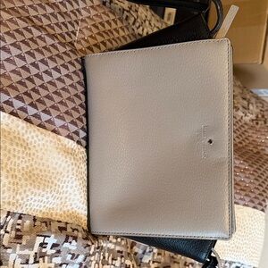 kate spade Two-Tone Pebbled Leather Crossbody in Light Gray and Black